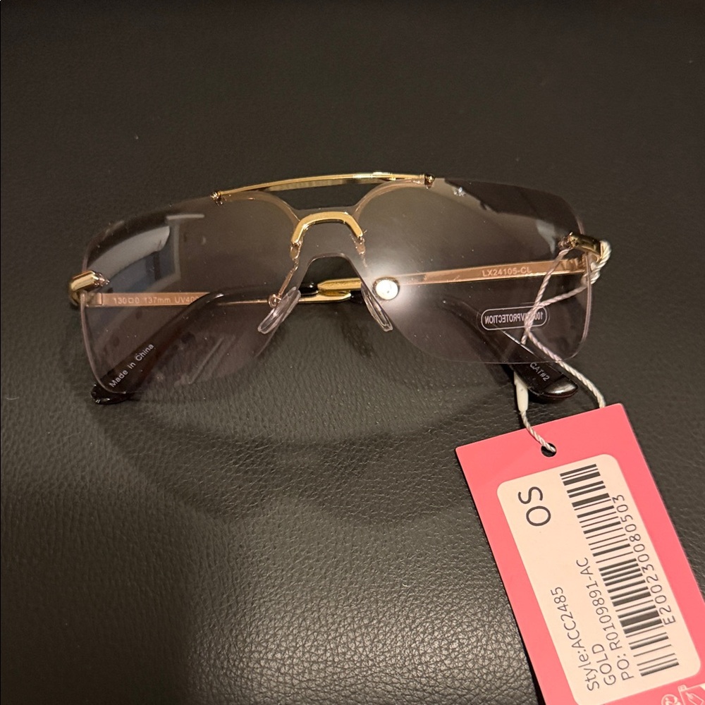 Edikted Gold Frame Black Gradient Shield Sunglasses - Women Accessories